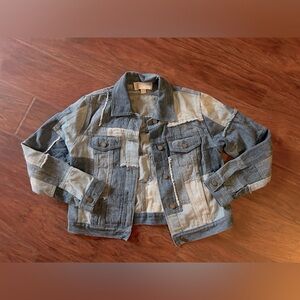 Preowned Michael by Michael Kors patchwork Denim Jacket M EUC